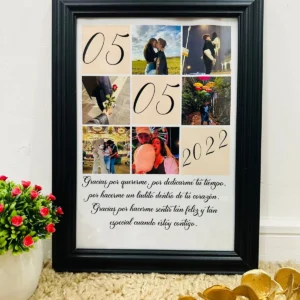 Cuadro A4 "6 fotos fecha"