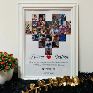 Cuadro A4 "Corazón con 27 fotos"