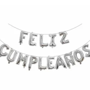 Globos feliz cumpleaños "plateado"