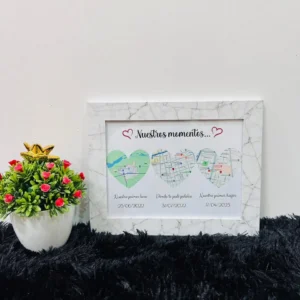 Cuadro A5 "3 mapas corazón"